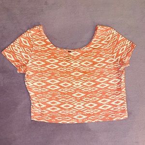Women’s Divided by H&M Orange Aztec Print Crop Top Size Large